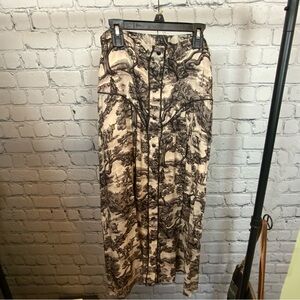 Double D Ranch Wide Open Trail Toile Black and Cream Maxi Skirt NWT Sz S